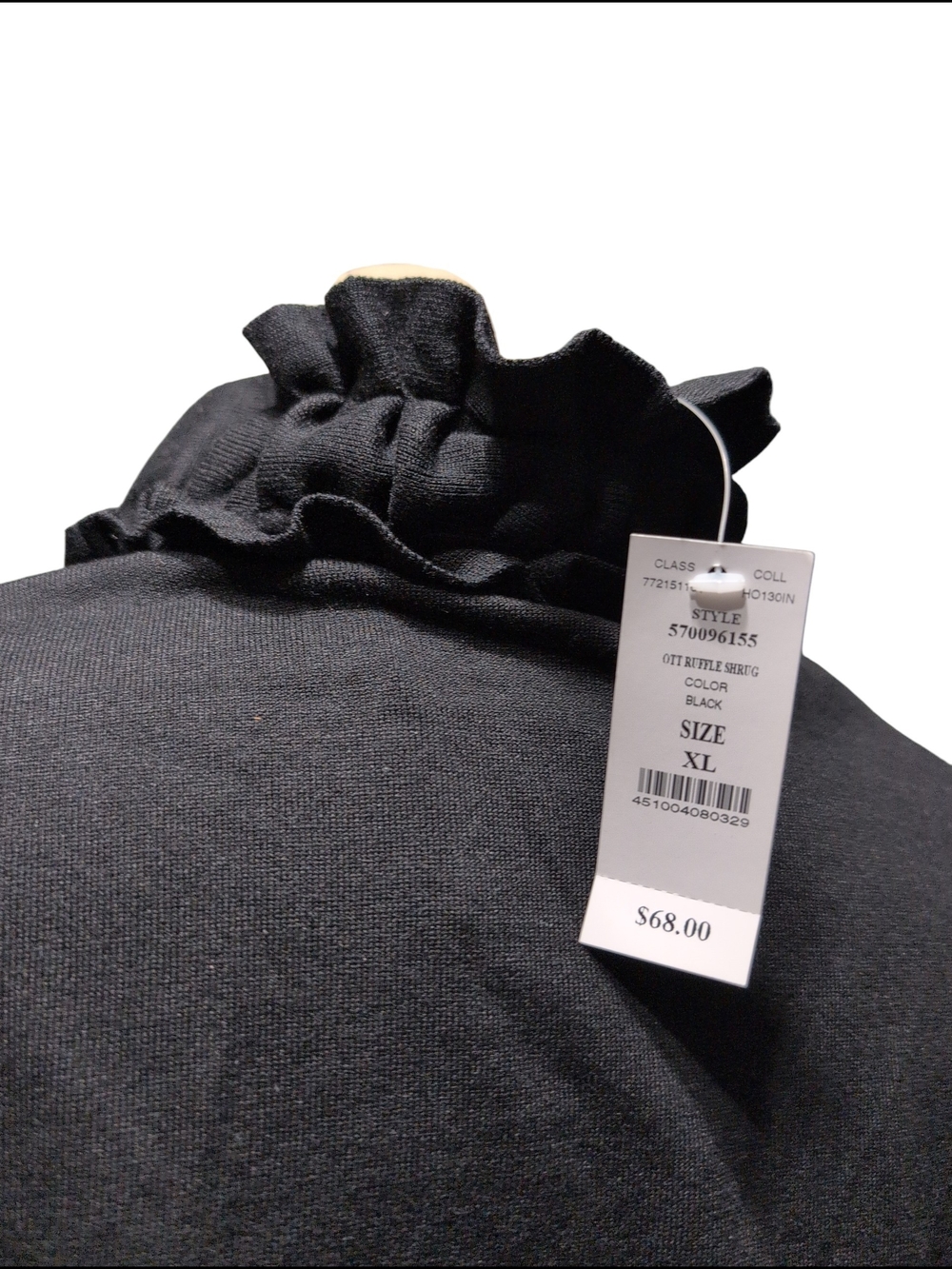 Nwt White House Black Market Black Ruffle Neck Knit Cardigan Dress Travel XLarge - Picture 5 of 8